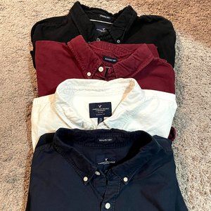 Maroon AE Short Sleeve Casual Button Down